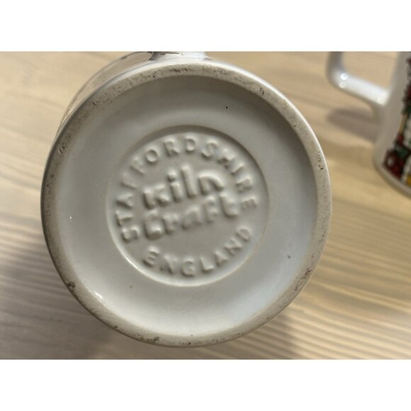 Vintage Retro Kitsch Christmas Joy Noel Teddy Mug English Holiday   Cute set 2 - Picture 6 of 9